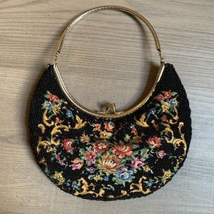 Vintage Floral Beaded Purse